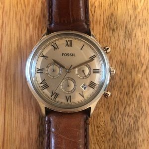 Fossil Watch with Genuine Leather Band